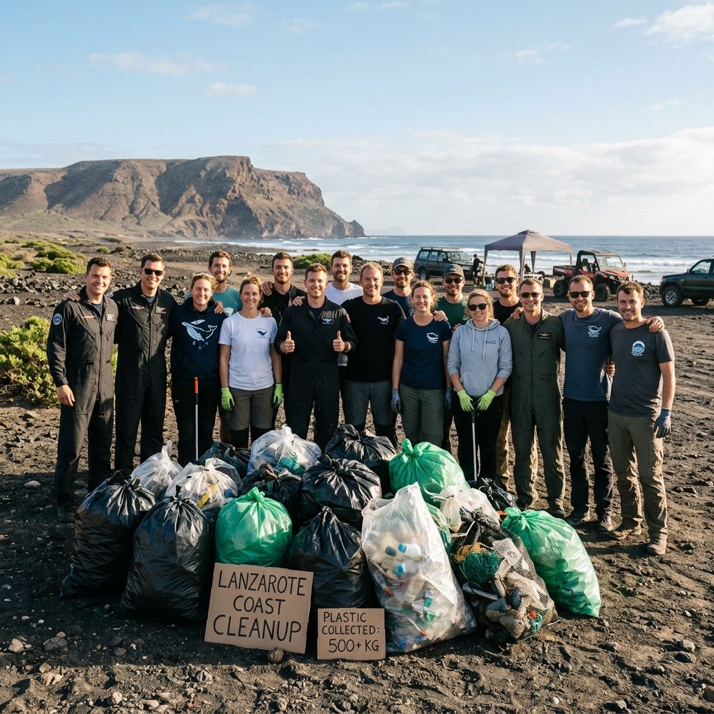 LavaFly Pilots and team shore cleanup
